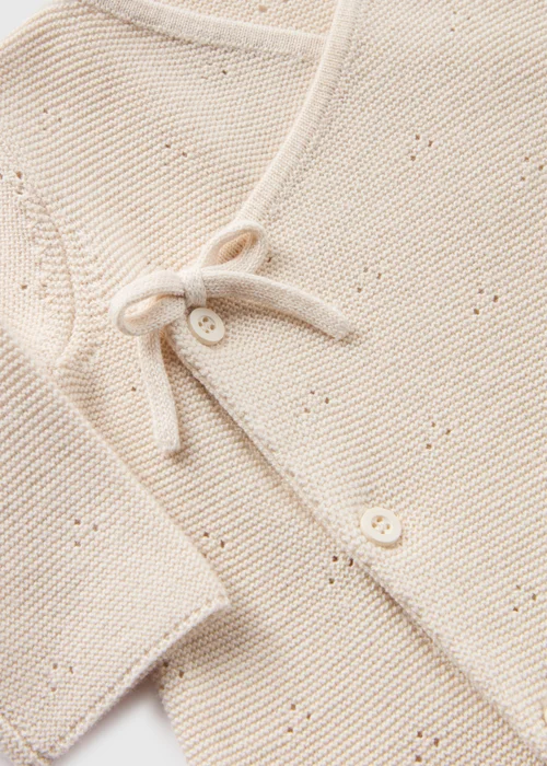 Baby Cream Knitted Wrap Sleepsuit (Newborn-12mths) - Age 0 - 3 Months Image 2