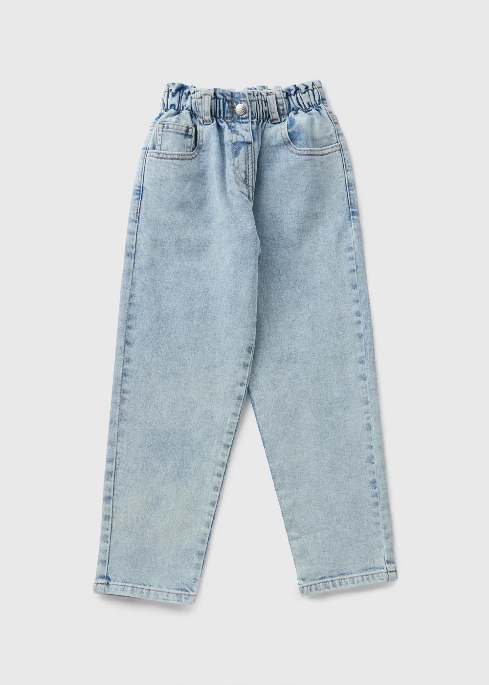 Girls Light Wash Paperbag Jeans (1-7yrs) - 1 half year to 2 Image 1