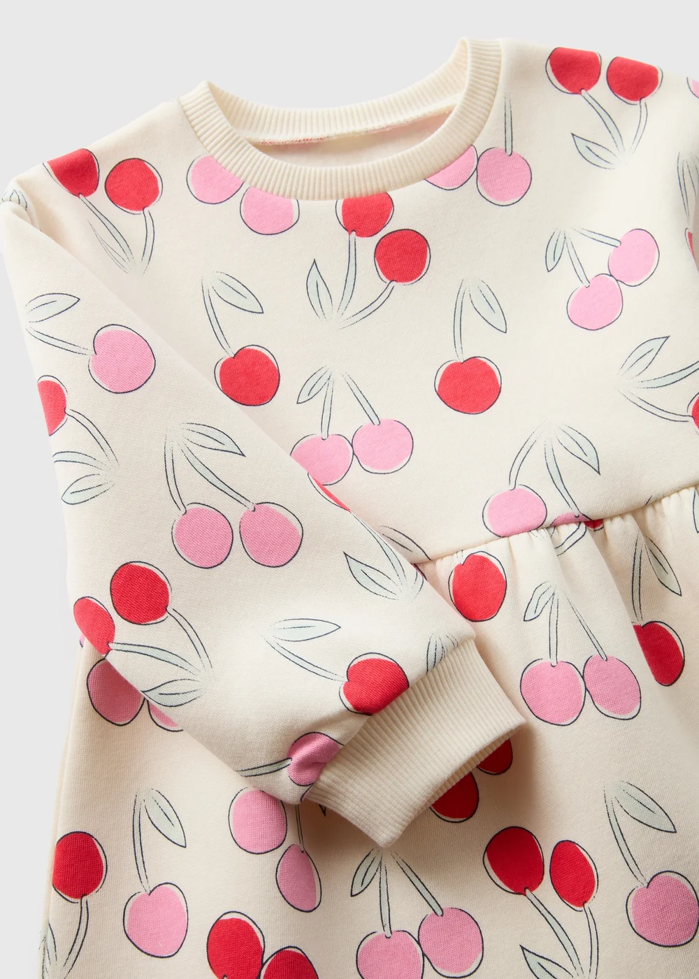 Girls Cream Cherry Sweater Dress (1-7yrs) - 1 half year to 2 Image 2