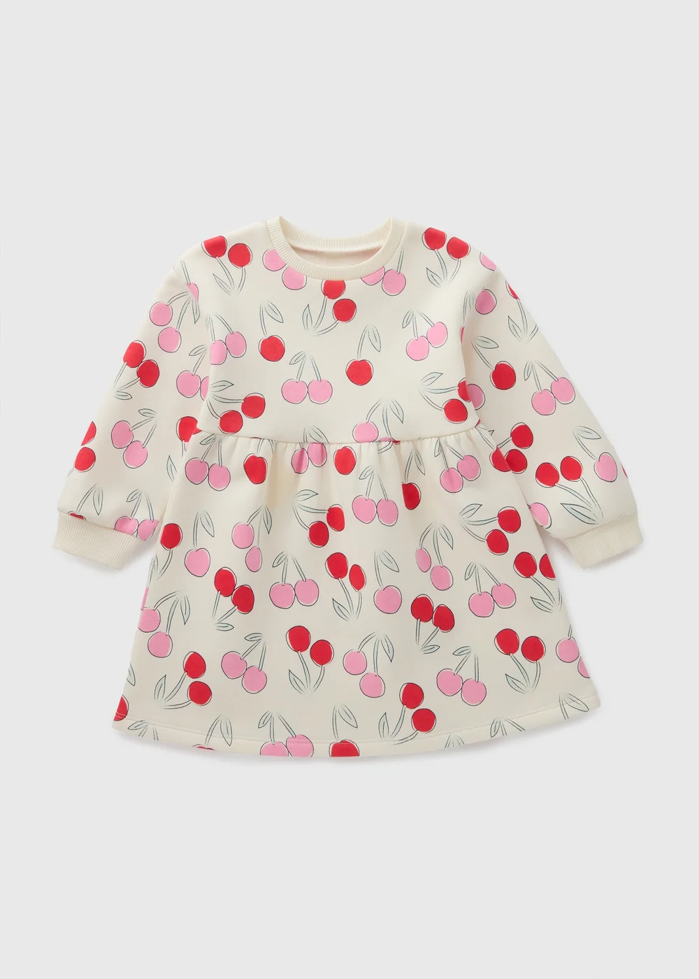 Girls Cream Cherry Sweater Dress (1-7yrs) - 1 half year to 2 Image 1