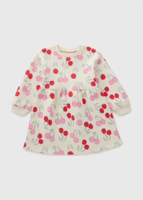 Girls Cream Cherry Sweater Dress (1-7yrs) - 1 half year to 2 Image 1