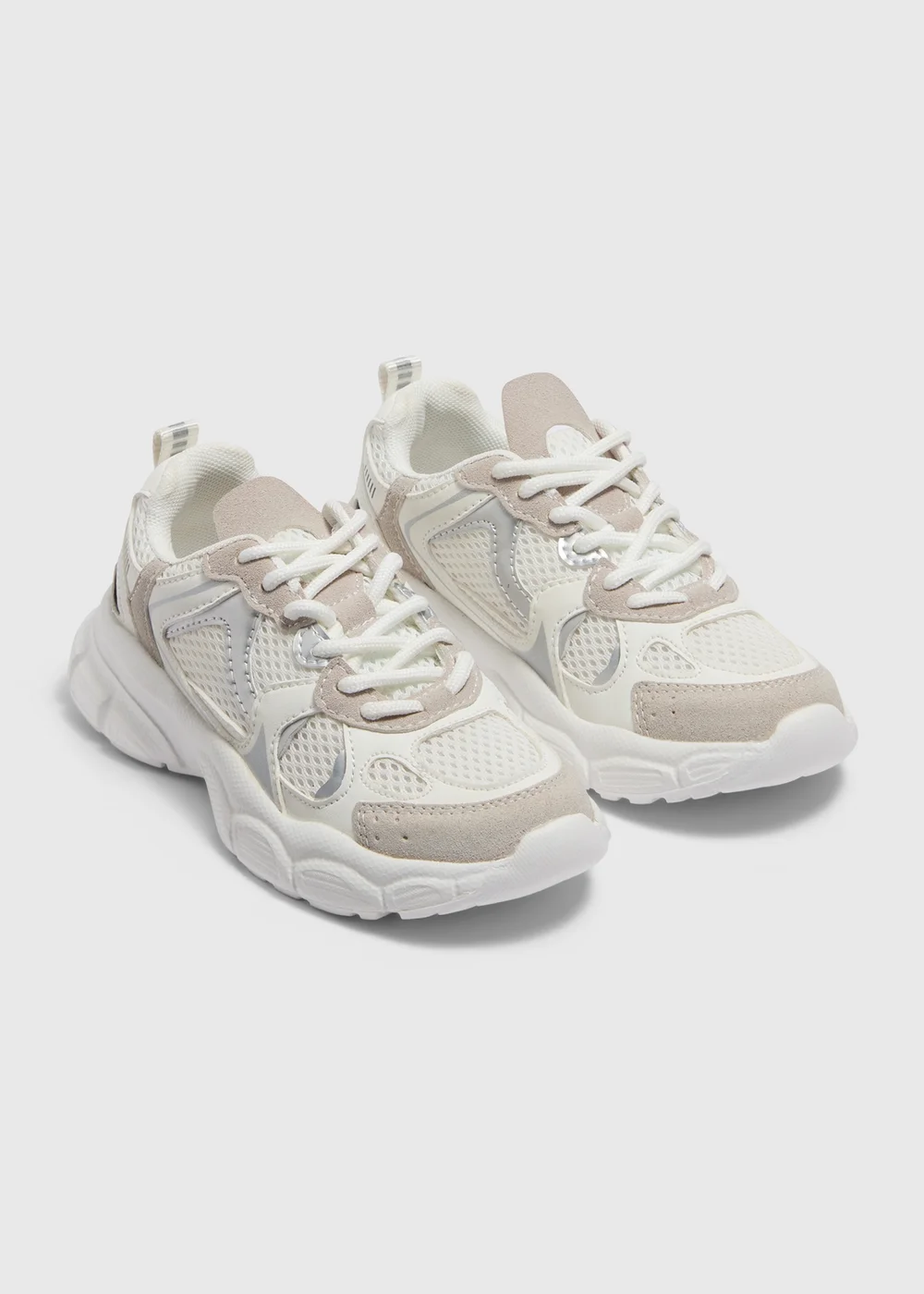 Girls White Chunky Trainers (Younger 10-Older 5) - 1 Image 1