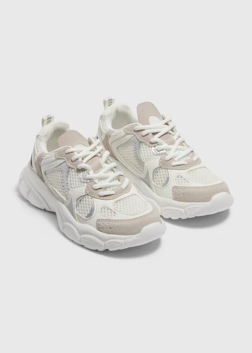 Girls White Chunky Trainers (Younger 10-Older 5) - 1 Image 1