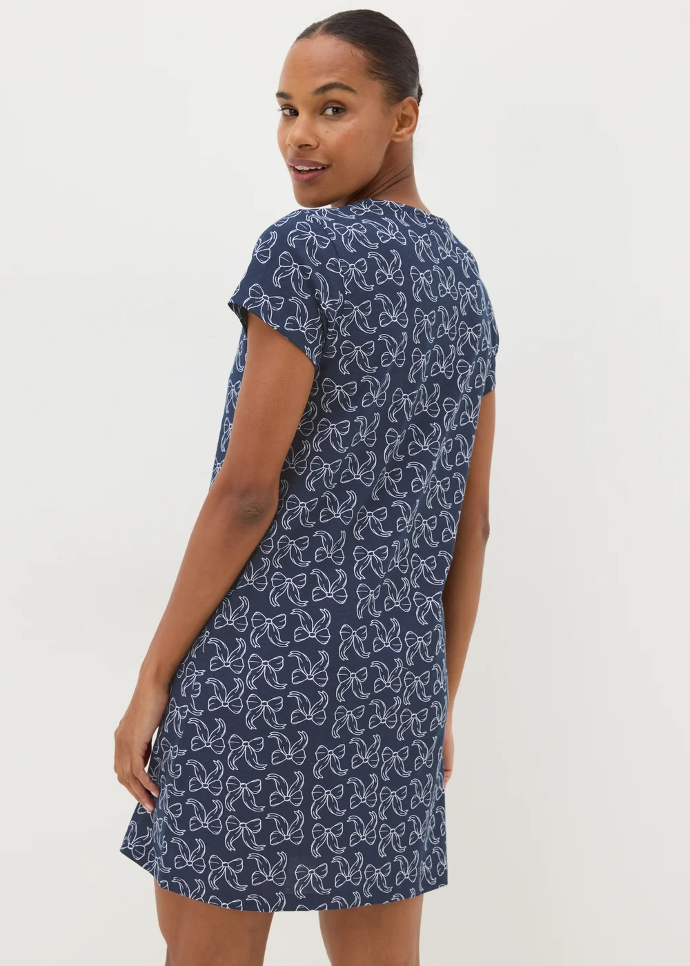 Navy Bow Print Nightie - Extra small Image 2
