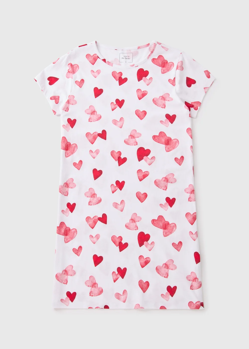 Cream Hearts T-Shirt Nightie - Extra small Image 3