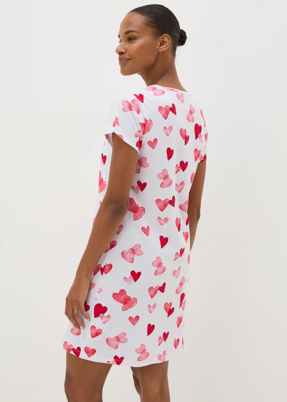 Cream Hearts T-Shirt Nightie - Extra small Image 2