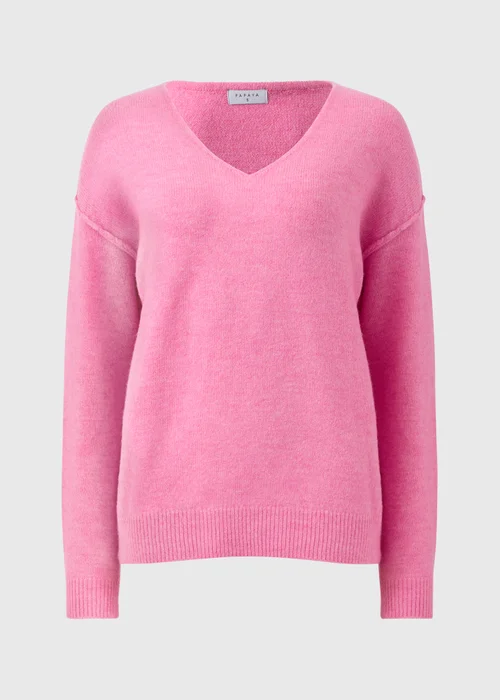 Papaya Petite Pink V-Neck Knitted Jumper - Extra small Image 4