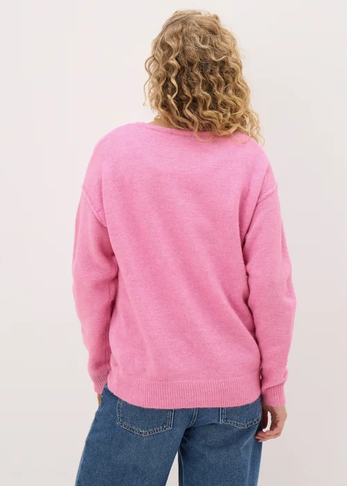 Papaya Petite Pink V-Neck Knitted Jumper - Extra small Image 3