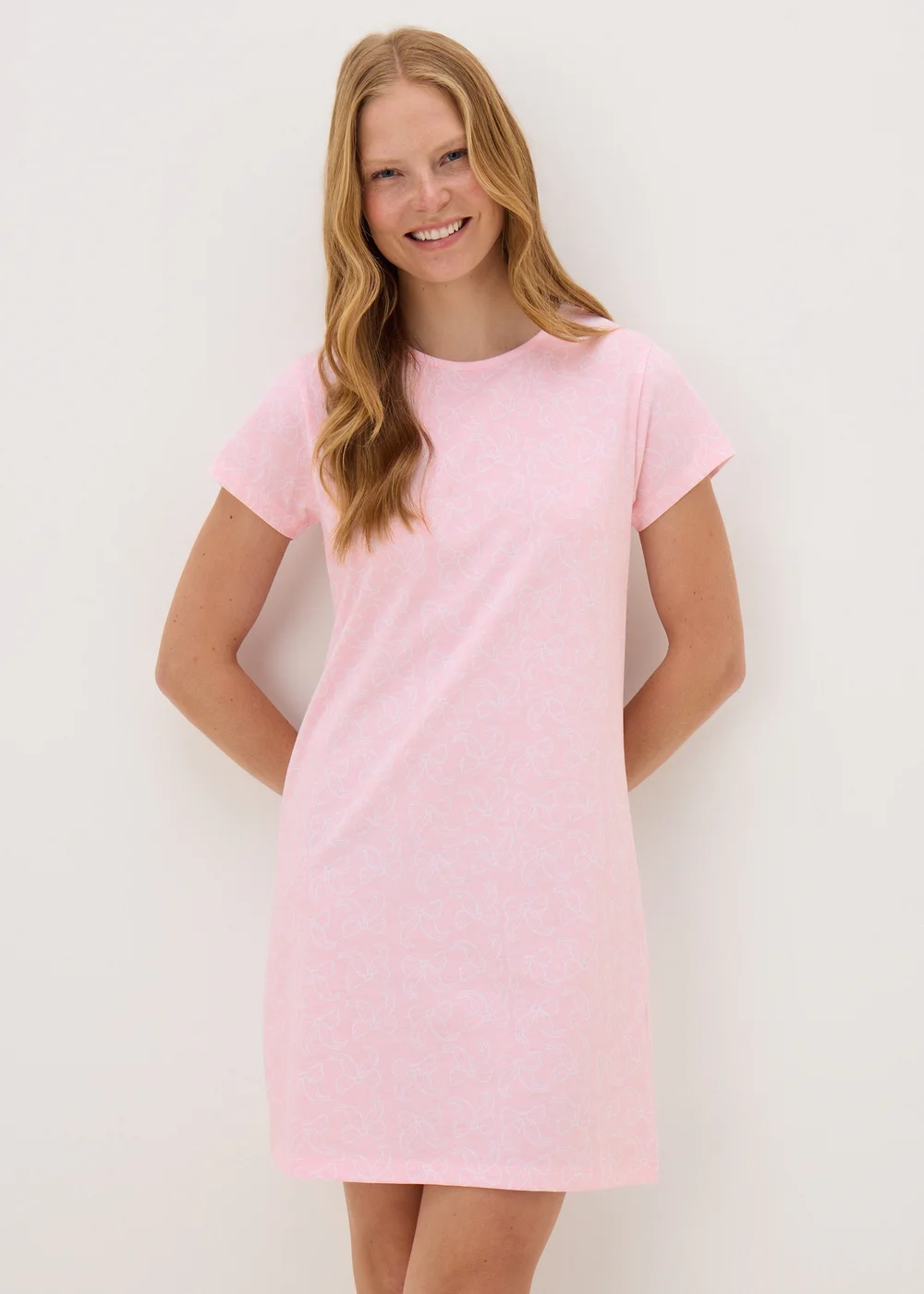 Pink Bow Print Nightie - Extra small Image 1