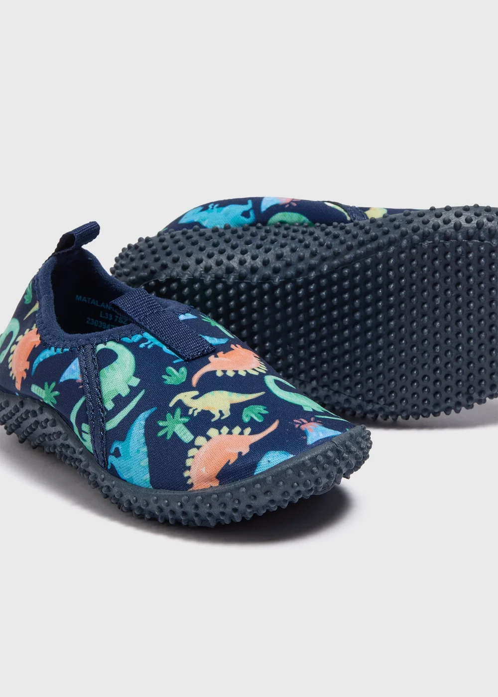 Boys Navy Dino Swim Shoes (Younger 4-12) - 4 Infants Image 2