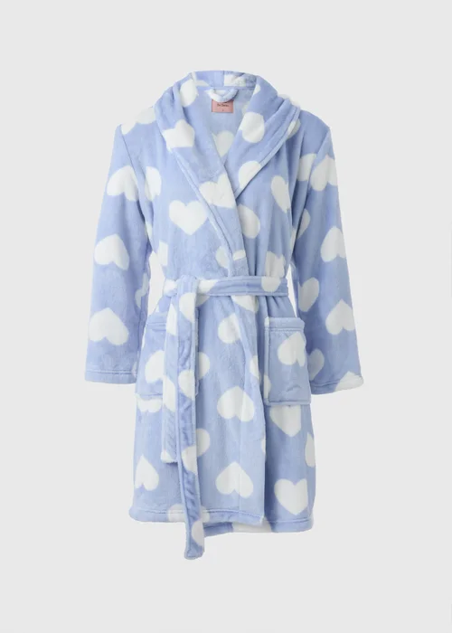 Blue Heart Fleece Dressing Gown - Extra small Image 3