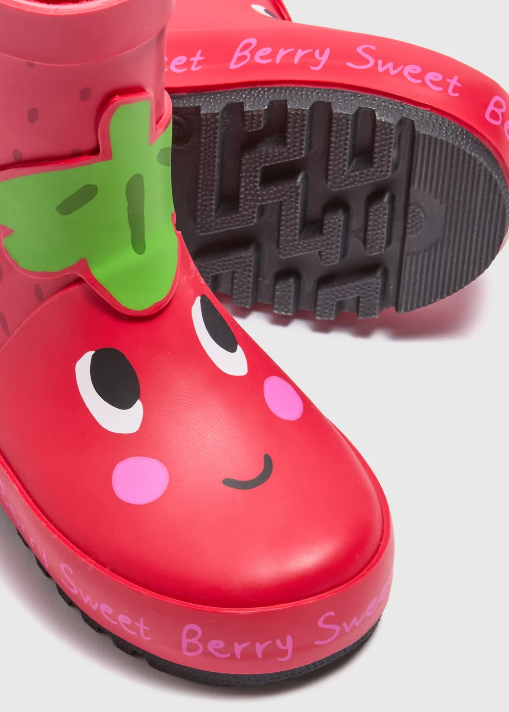 Girls Red Strawberry Wellies (Younger 4-12) - 6 Infant Image 2
