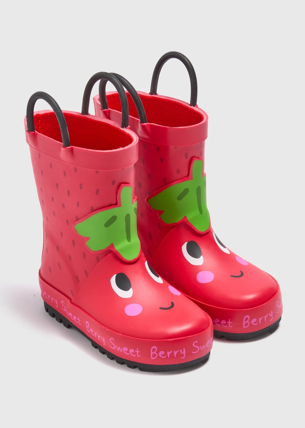 Girls Red Strawberry Wellies (Younger 4-12) - 6 Infant Image 1