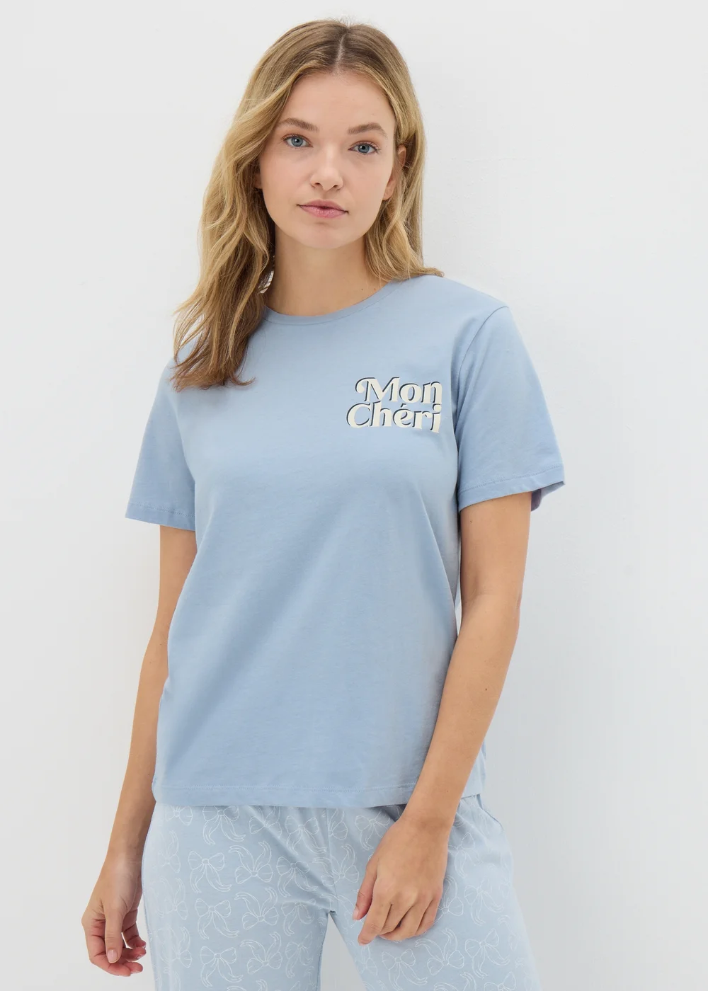 Blue Mon Cheri Pyjama Top - Small Image 1