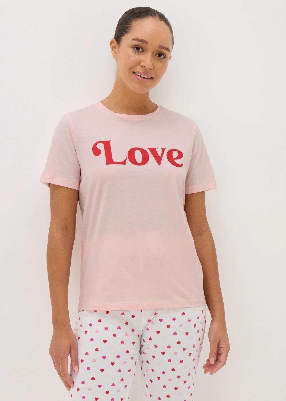 Pink Love Pyjama Top - Small Image 1