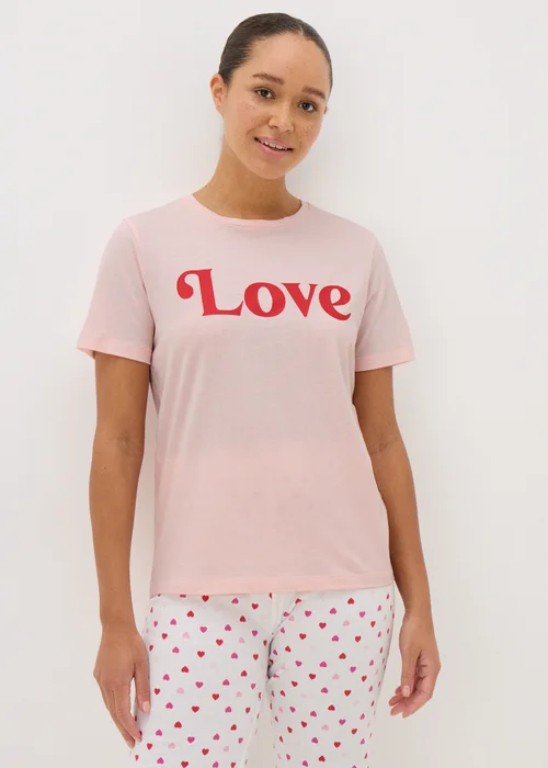 Pink Love Pyjama Top - Small Image 1