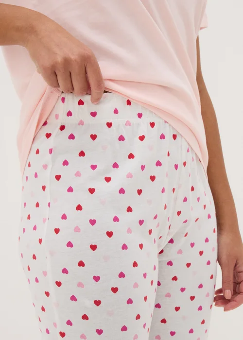 Cream Heart Print Pyjama Bottoms - Small Image 2