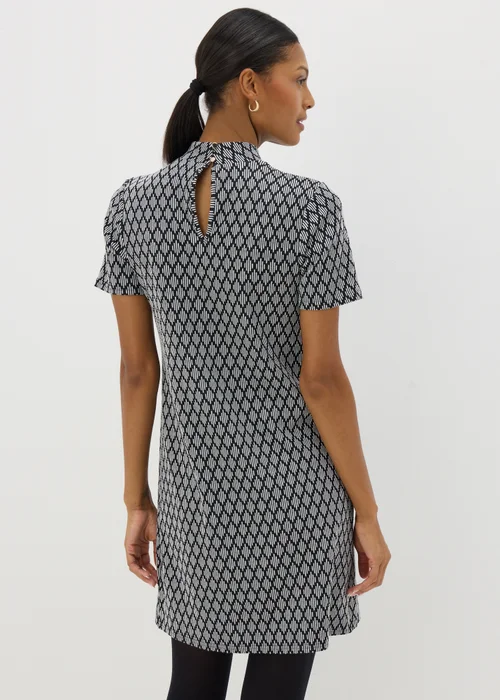 Et Vous Black Diamond High Neck Mini Shift Dress - 8 Image 3