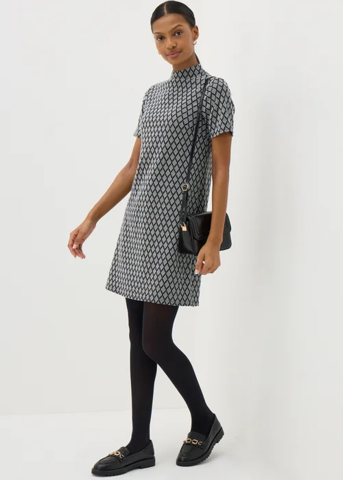 Et Vous Black Diamond High Neck Mini Shift Dress - 8 Image 1