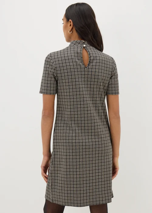 Et Vous Black Check High Neck Mini Shift Dress - 8 Image 3