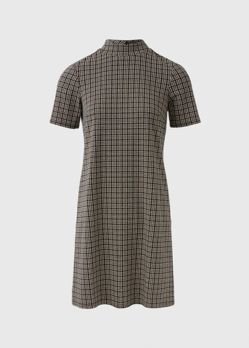 Et Vous Black Check High Neck Mini Shift Dress - 8 Image 4