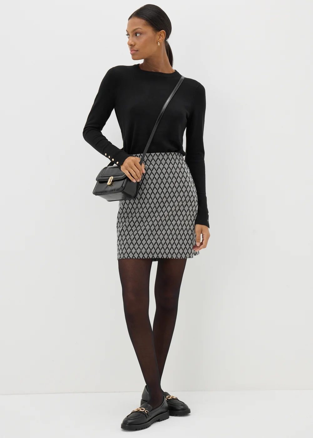 Et Vous Black Diamond Ponte Mini Skirt - 8 Image 2