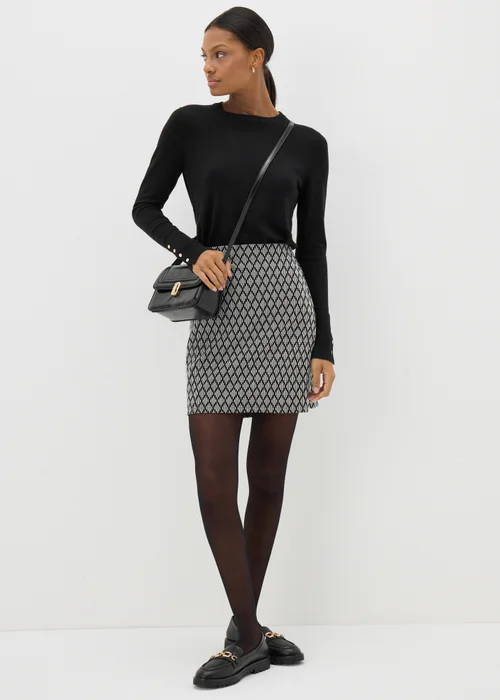 Et Vous Black Diamond Ponte Mini Skirt - 8 Image 2