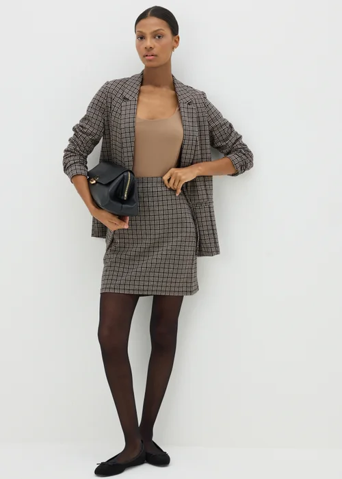 Et Vous Black Check Ponte Mini Skirt - Size 8 Image 1