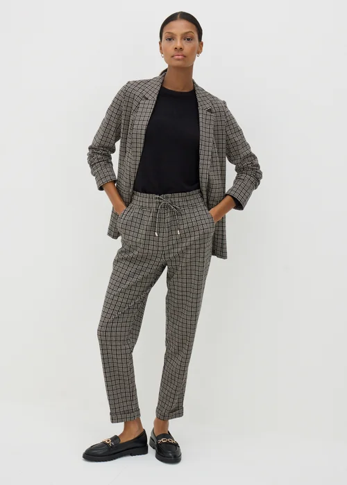 Et Vous Black Check Ponte Trousers - 8 Image 1