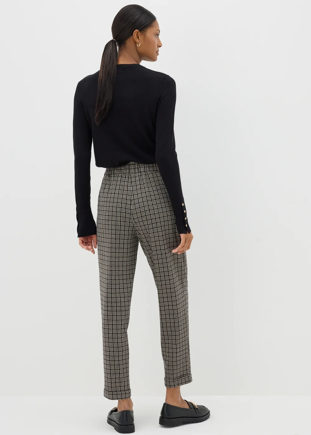 Et Vous Black Check Ponte Trousers - 8 Image 3