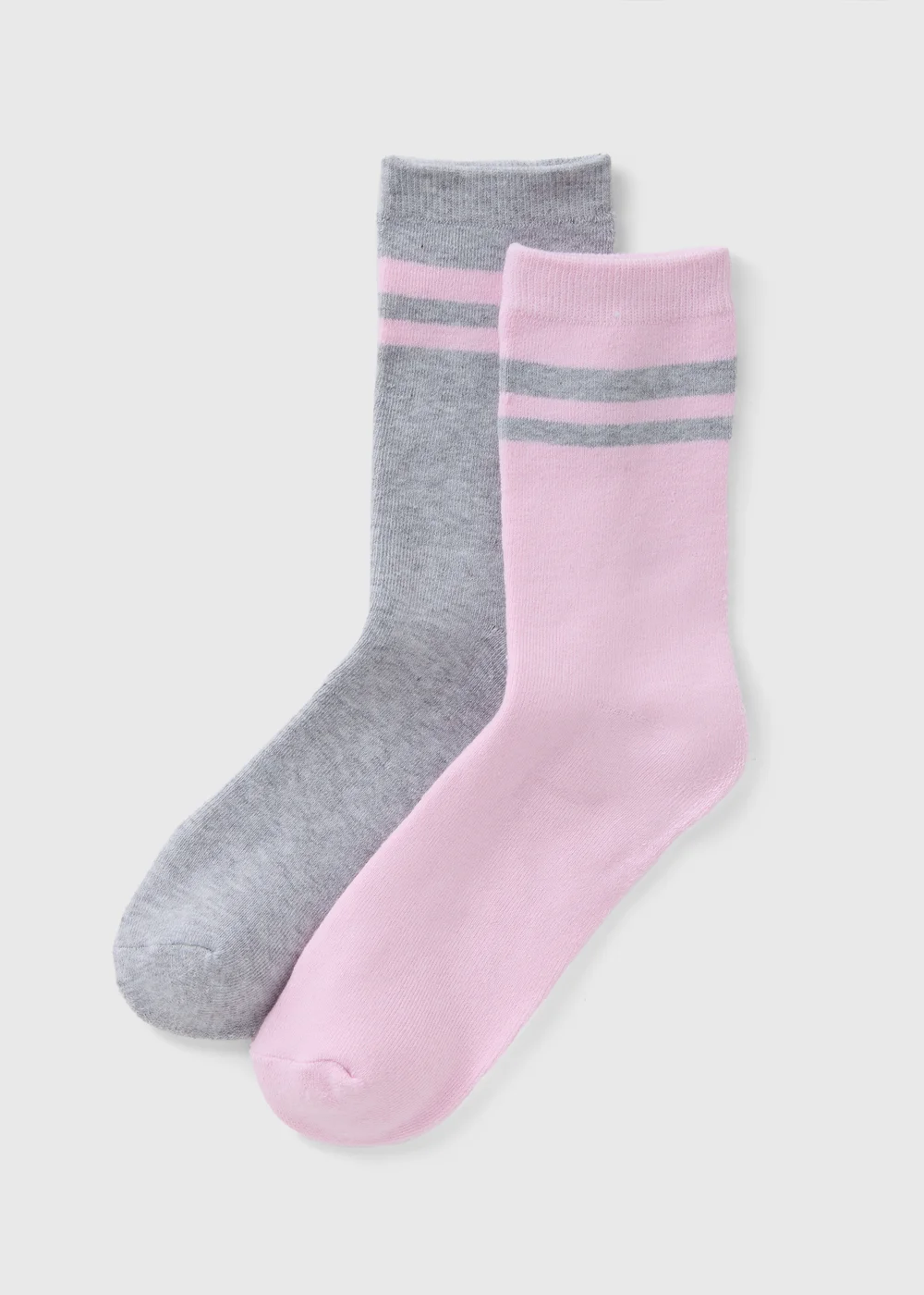 2 Pack Pink Stripe Thermal Socks - One Size Image 1