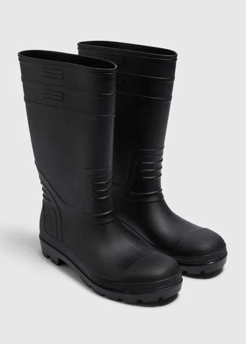 Black Long Length Wellies - Size 8 Image 1