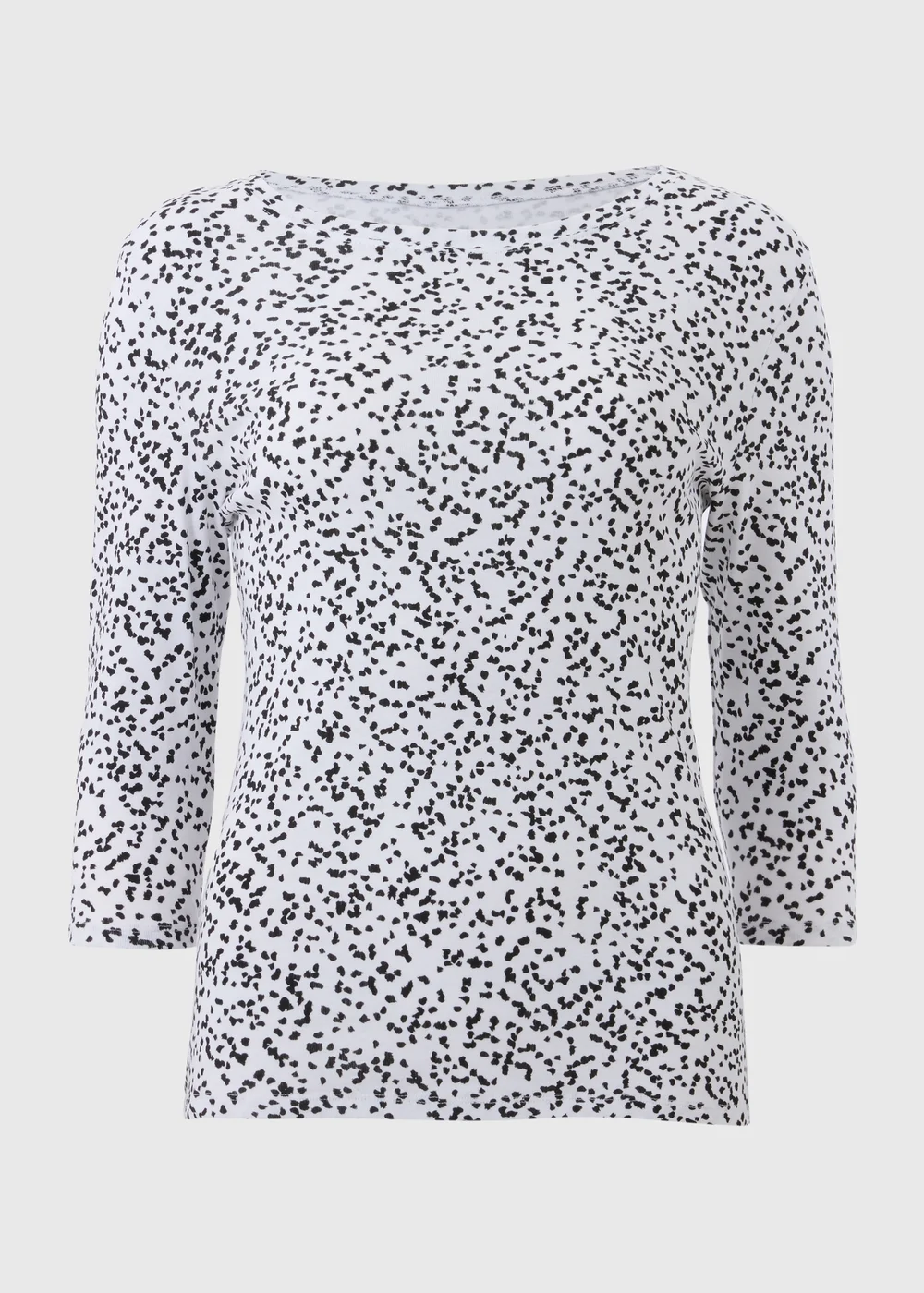 White Abstract 3/4 Sleeve Top - 8 Image 2