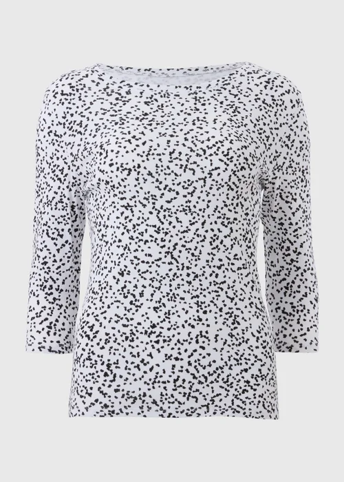 White Abstract 3/4 Sleeve Top - 8 Image 2