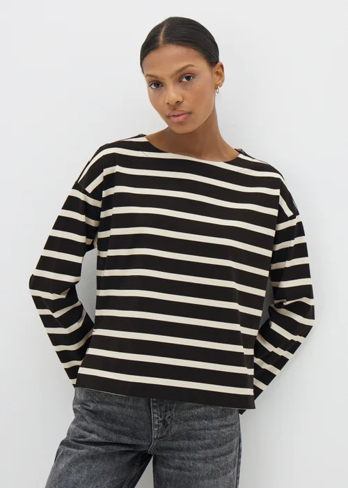 Black Stripe Long Sleeve Top - S Image 1