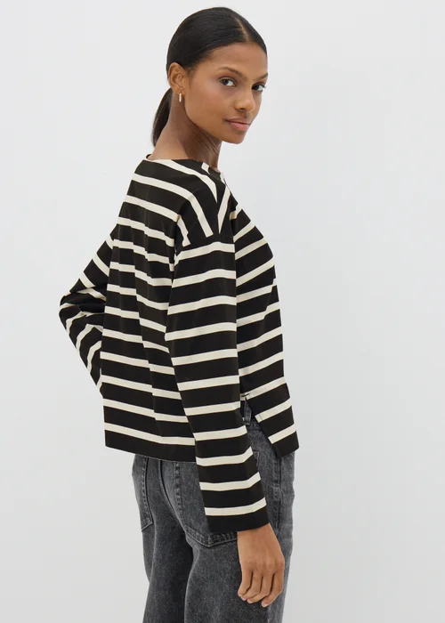 Black Stripe Long Sleeve Top - S Image 2