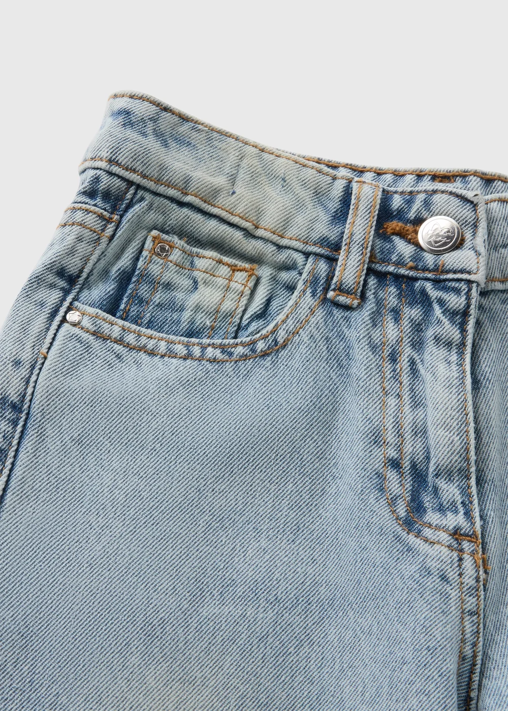 Girls Light Wash Wide Leg Jeans (7-15yrs) - 8 Yrs Image 2