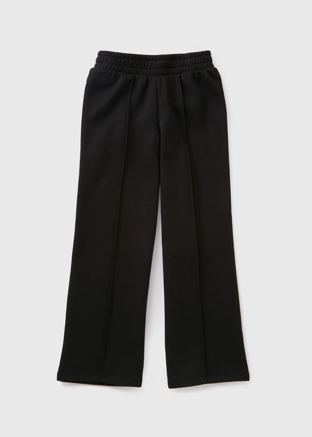 Girls Black Wide Leg Jogging Bottoms (7-15yrs) - 8 Yrs Image 1