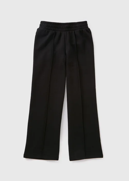 Girls Black Wide Leg Jogging Bottoms (7-15yrs) - 8 Yrs Image 1