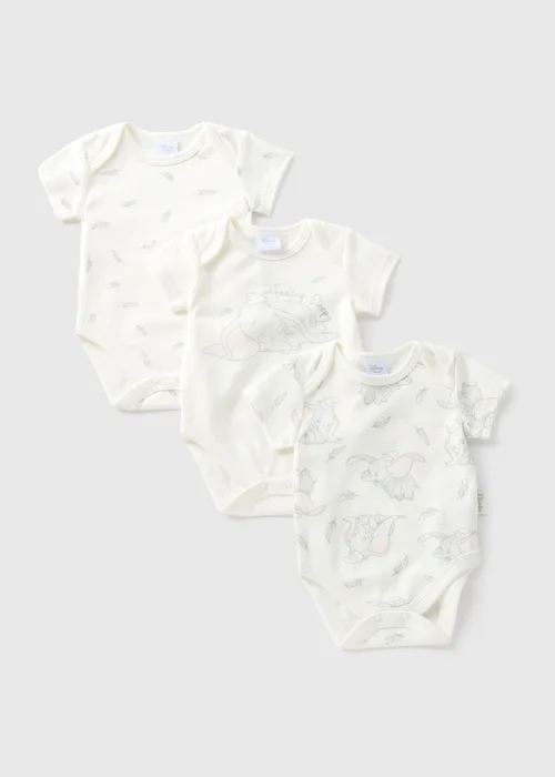 Disney 3 Pack Dumbo Bodysuits (Newborn-12mths) - 0-3 months Image 1