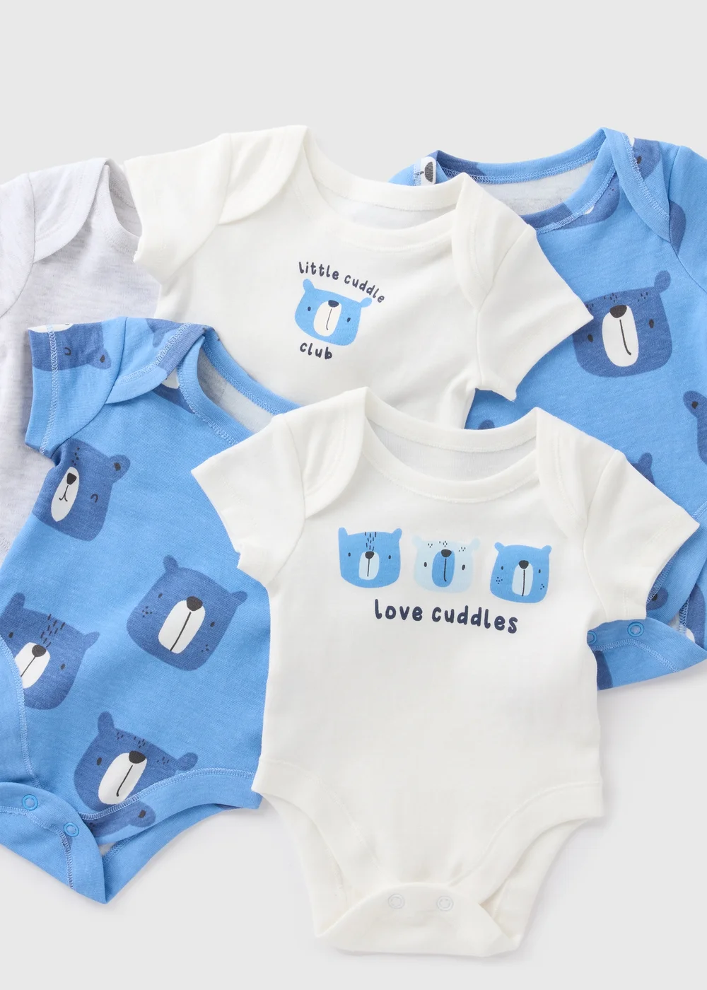 5 Pack Baby Blue Bear Bodysuits (Newborn-23mths) - 0-3 months Image 2