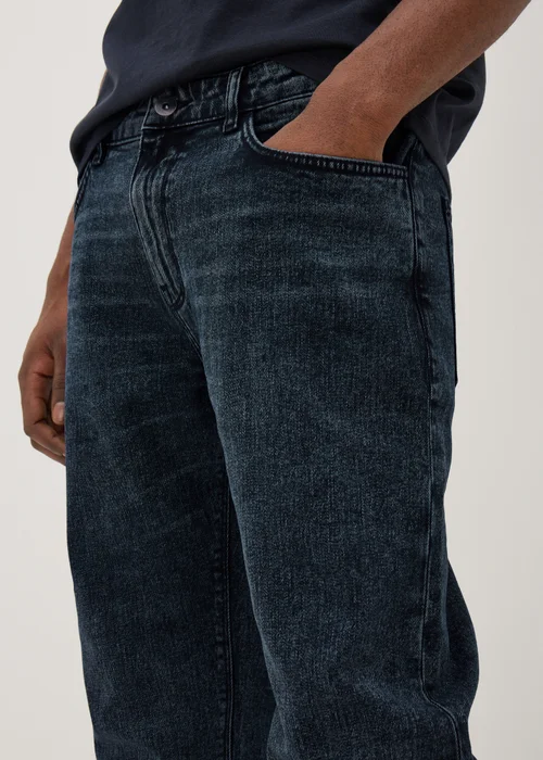 Black Blue Straight Fit Jeans - 30 R Image 3