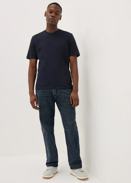 Black Blue Straight Fit Jeans - 30 R Image 1