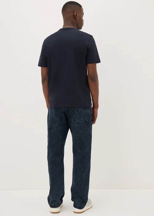 Black Blue Straight Fit Jeans - 30 R Image 2