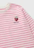 Girls Pink Stripe Strawberry Long Sleeve Top (1-7yrs) - 1 to 1 half years Image 2