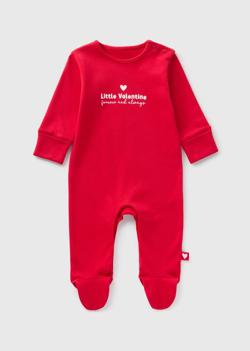 Baby Red Little Valentine Sleepsuit (Newborn-18mths) - Age 0 - 3 Months Image 1
