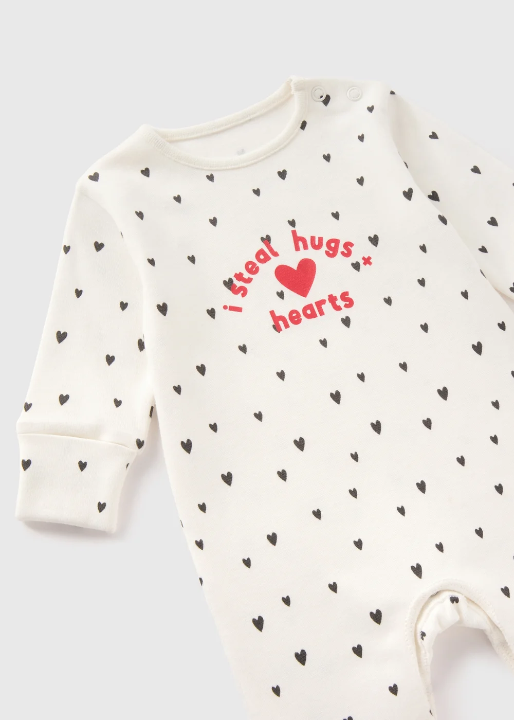 Baby Cream Valentines Sleepsuit (Newborn-18mths) - Age 0 - 3 Months Image 2