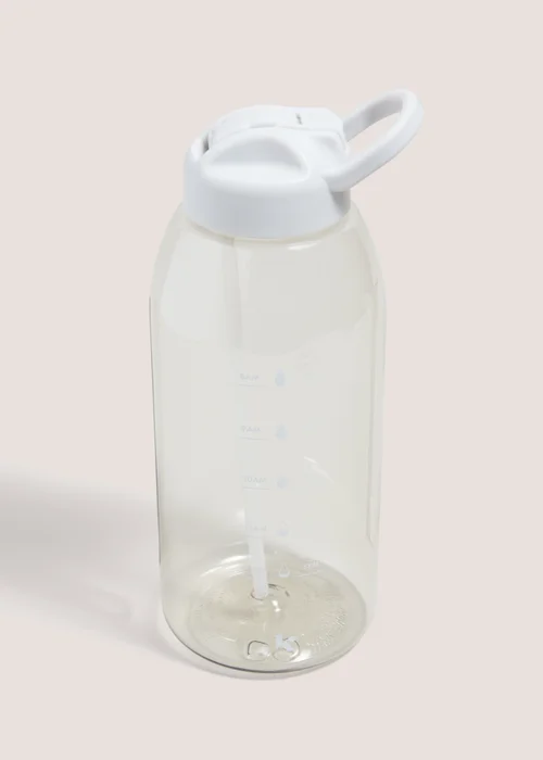 White Gym Water Bottle Image 1