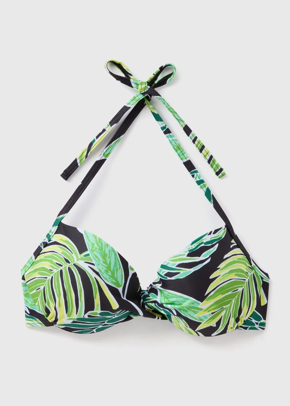 Green Tropical Leaf Print Underwired Bikini Top - 32A Image 2