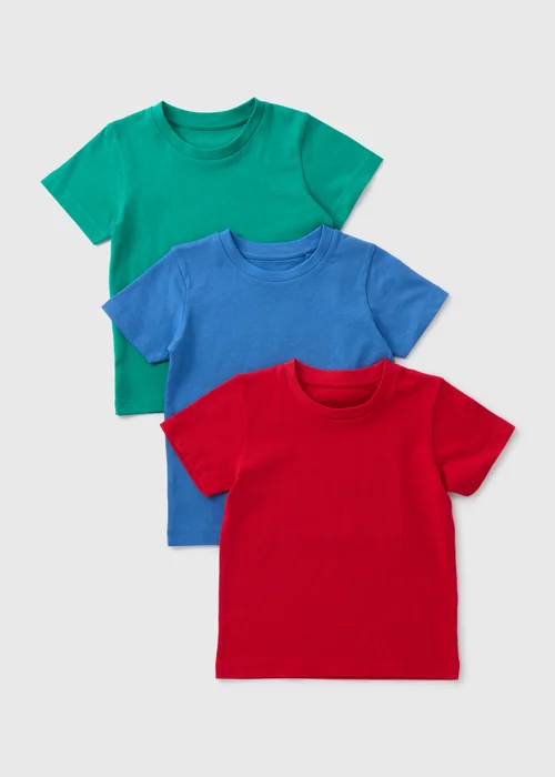 3 Pack Boys Multicolour T-Shirts (1-7yrs) - 1-1.5 Yrs Image 1